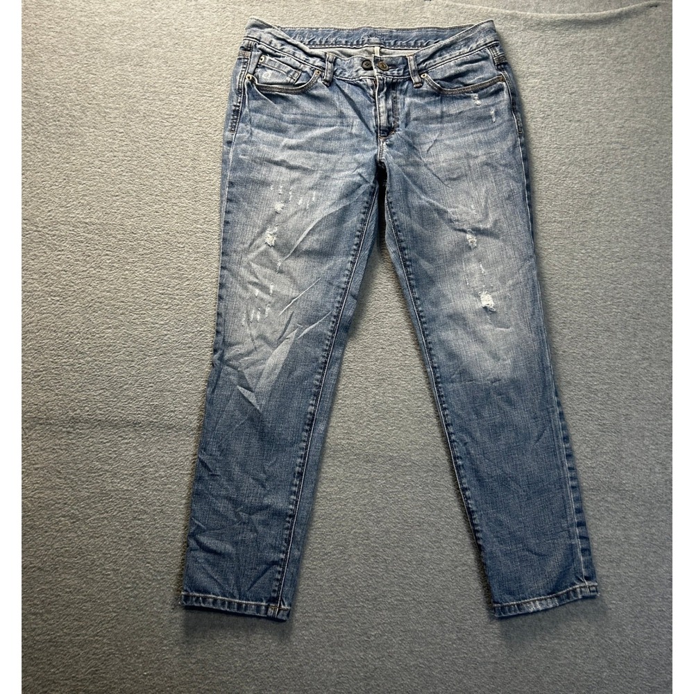 LOFT Distressed Skinny Jeans Womens Size 31 Light Wash Low Rise Stretch Denim